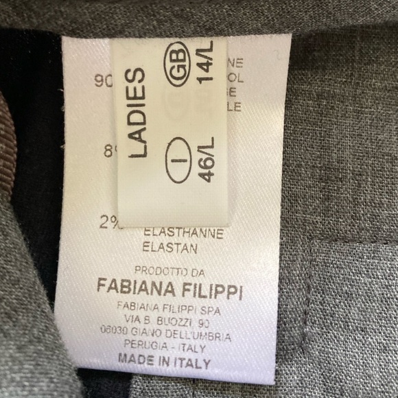 Fabiana Filippi Wool Cashmere Trouser Pants Dark Navy Blue straight leg - Picture 4 of 9